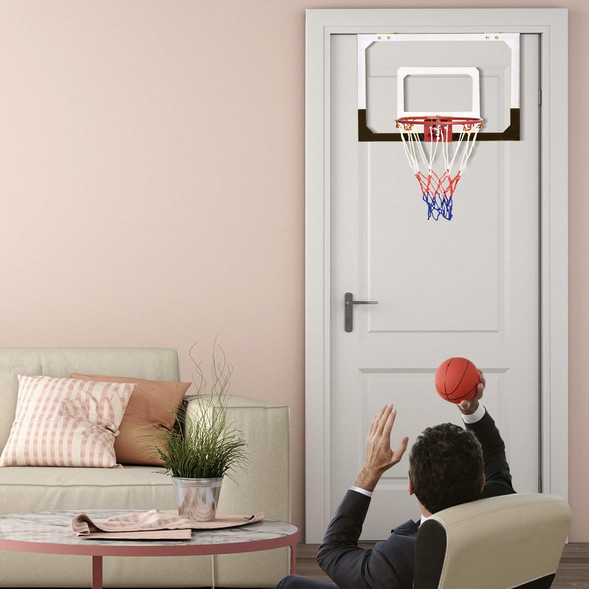 Mini Canestro Da Basket Per Cestino O Parete | 18x25 Cm - Divertimento Ufficio/Casa - Foto 2
