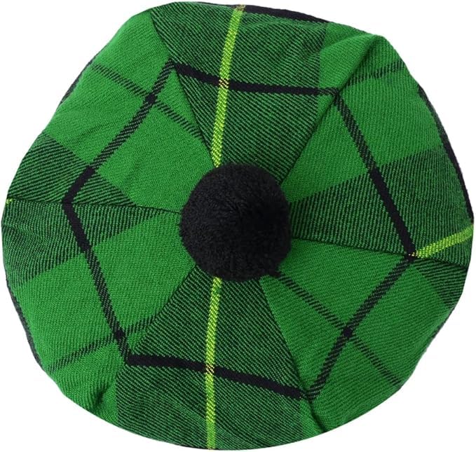 Scottish Traditional Wool Tammy Hat Flat Bonnet Kilt Many Tartans