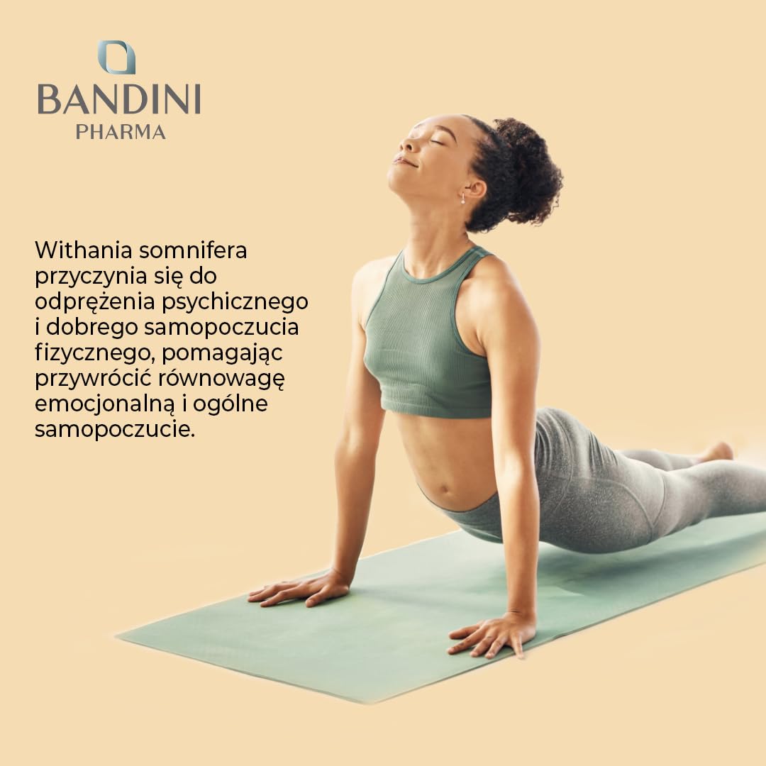 Bandini® Ashwagandha KSM-66® 100% wegańska (60 kapsułek) - Withania Somnifera, 5% witanolidów, Suplement w proszku żeń-szeń indyjski - najwyższej jakości czysty KSM-66, ajurwedyjski środek na stres