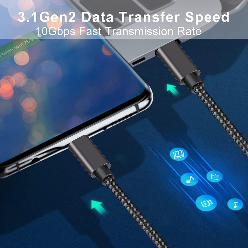 LivX Force 100W Type-C to Type-C 3 Metre USB 3.1 Gen2 10 Gbps 4k@60hz Hızlı Şarj Data ve Görüntü Aktarım Kablosu Örgülü