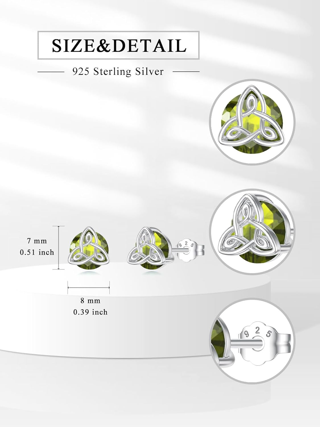 Seiyang Celtic Claddagh Earring 925 Sterling Silver Claddagh Hoop and Stud Earrings with 12 Months Birthstone Celtic Irish Lucky Jewelry Gifts for Women