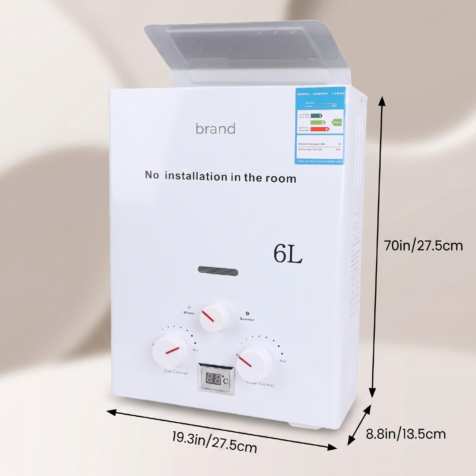 YUYTE Scaldabagno a Gas Istantaneo Portatile, Riscaldatore D'Acqua Senza