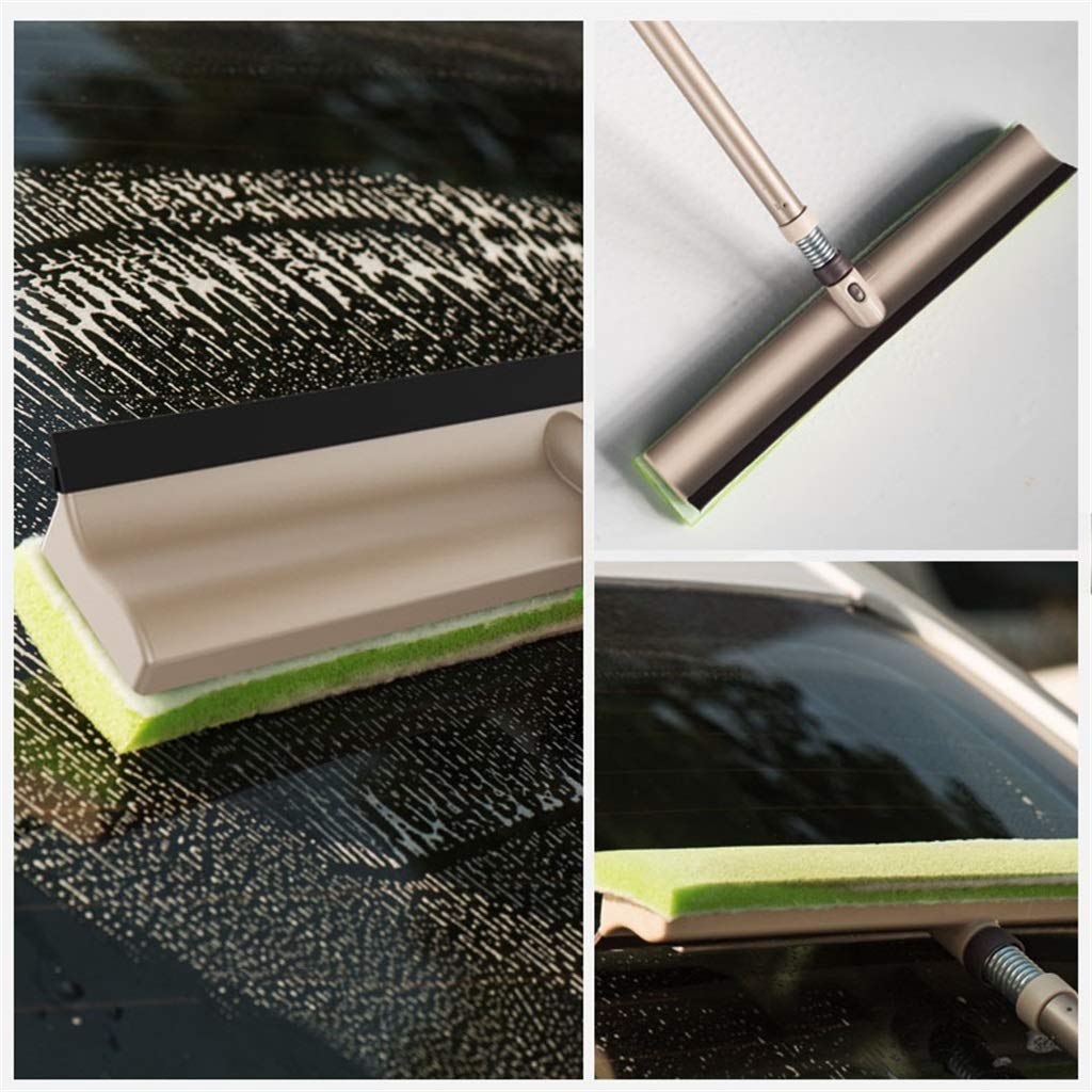 Duschabzieher, Einstellbar 3-in-1-Fensterreinigungsset, Gummi-Scheibenwischerblätter Rillenpinsel for Bad, Küche Und Auto (Color : B)