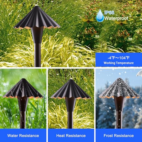 Energetic 3CCT Low Voltage Pathway Lights, LED Landscape Lighting, 3000K/4000K/5000K Selectable, 12-24V AC/DC, IP65 Waterproof Garden Lights, Aluminium, Oil Rubbed Bronze, 4 Pack by E ENERGETIC LIGHTING - Image 5