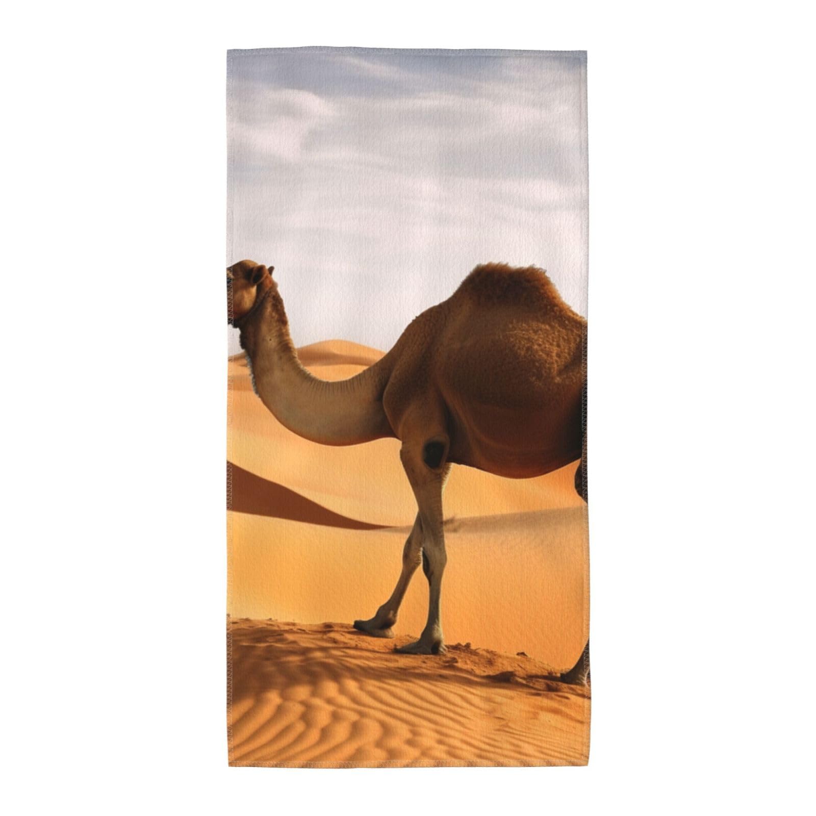 FekiLoot Absorbent Hand Towels 12"X24" Decorative Bathroom Towel Soft Microfiber Face Towel Desert Sand Camel Dish Kitchen Towels for Bathroom Kitchen Hotel Spa Bath Towels
