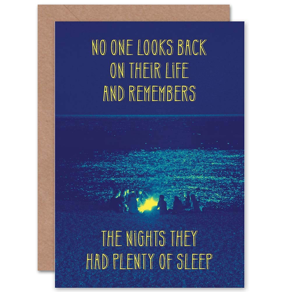 Wee Blue Coo CARD GREETING QUOTE MOTIVATION PLENTY SLEEP MEMORIES