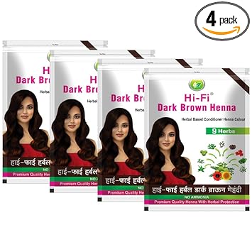 Hi-Fi Natural Herbal Based Henna Hair Mehandi No Ammonia (Dark Brown)