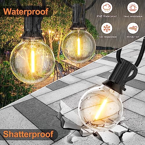 Gpatio 120Ft Outdoor String Lights, Waterproof Patio Lights With 64 Dimmable Hanging Lights Globe G40 Bulbs, 2700K Shatterproof For Backyard Outside Decor(2Pack*60Ft) #TOP4