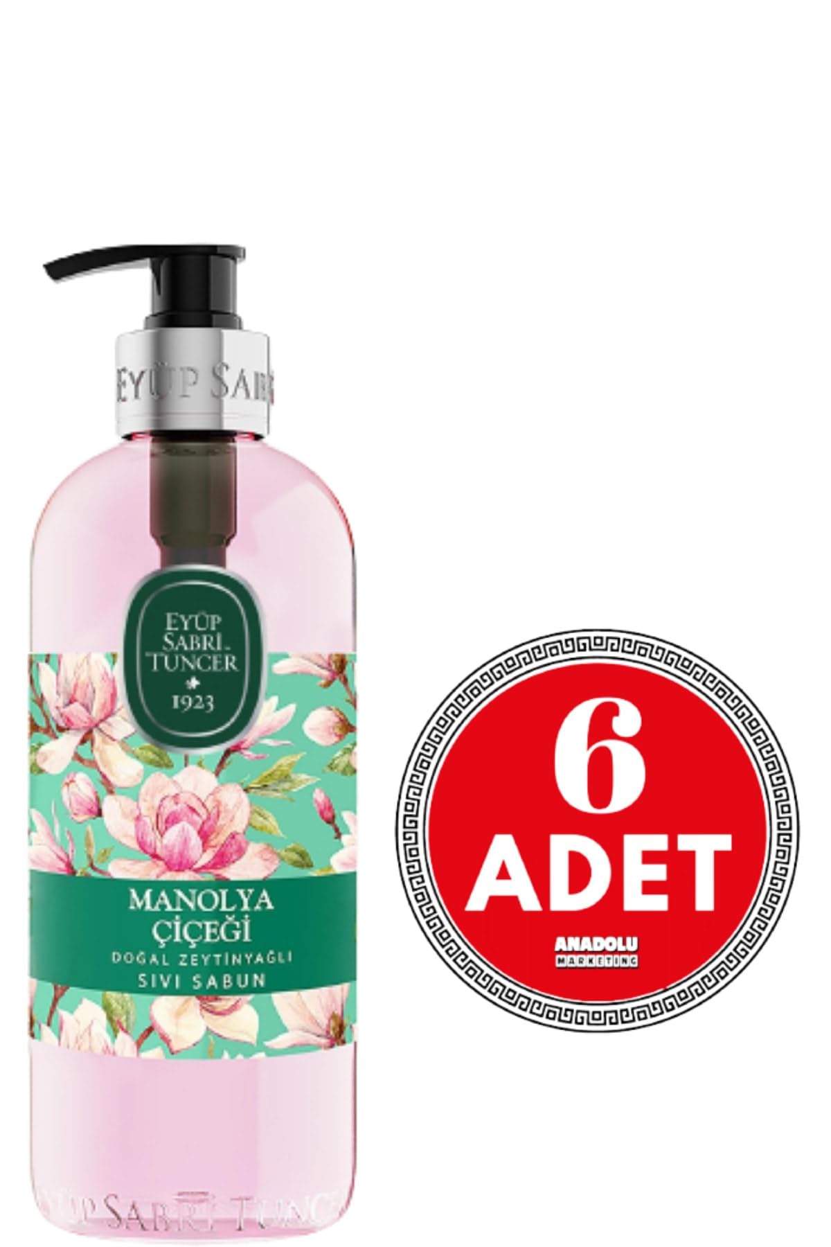 Eyüp Sabri Tuncer Doğal Zeytinyağlı Sıvı Sabun Manolya Çiçeği 500 ml x 6 Adet