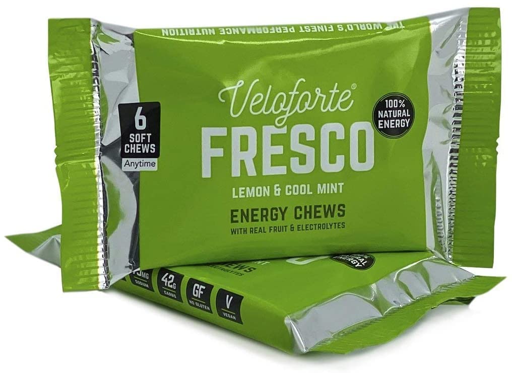 Veloforte Gluten-free Fresco Natural Energy Chews (Pack of 9, Lemon & Cool Mint Flavour)