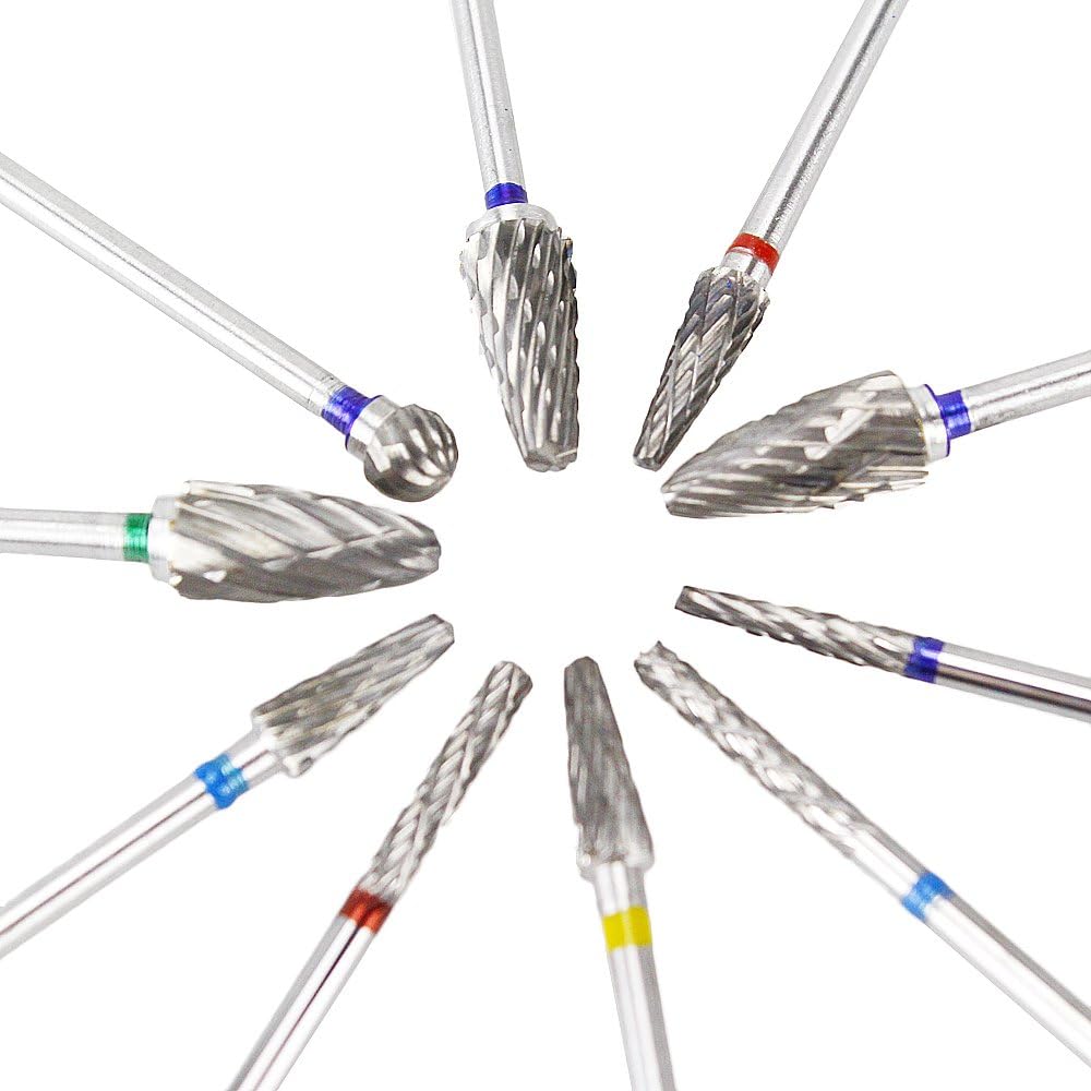 10pcs Hp Tungsten Carbide Cutter Kit Burs Lab Buffing Drill Polisher 3/32" (2.35mm) Shank