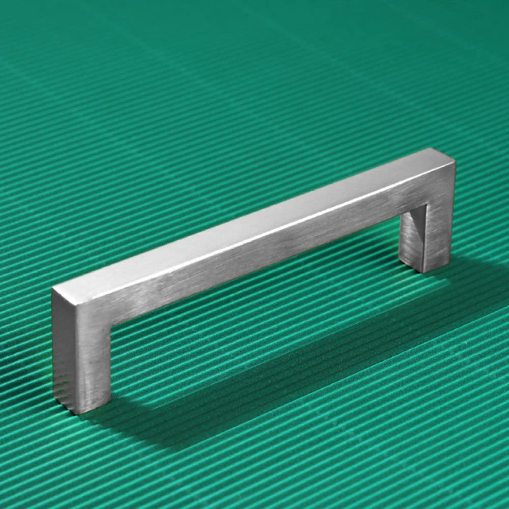 Poignées carrées en argent pour armoire et tiroir de cuisine en acier inoxydable de 352mm
