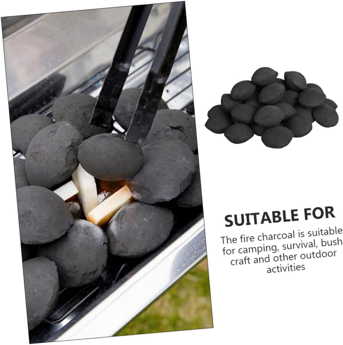 POPETPOP 1Pack Natural Charcoal for Outdoor Cooking Durable Kitchen Charcoal for BBQ and Fireplace Easy to Use Fire Starter for Camping Hiking and Family Gatherings