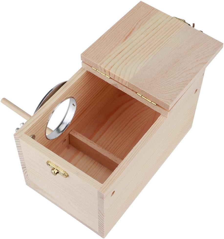 Wood Breeding Nest,Wooden Bird Nest Box,Budgie Nesting House, Aviary Cage Box for Lovebirds Cockatiel Parrot Canary African Greys Mating Aviary Box/Birds Breeding Use (12x12x19.5cm)