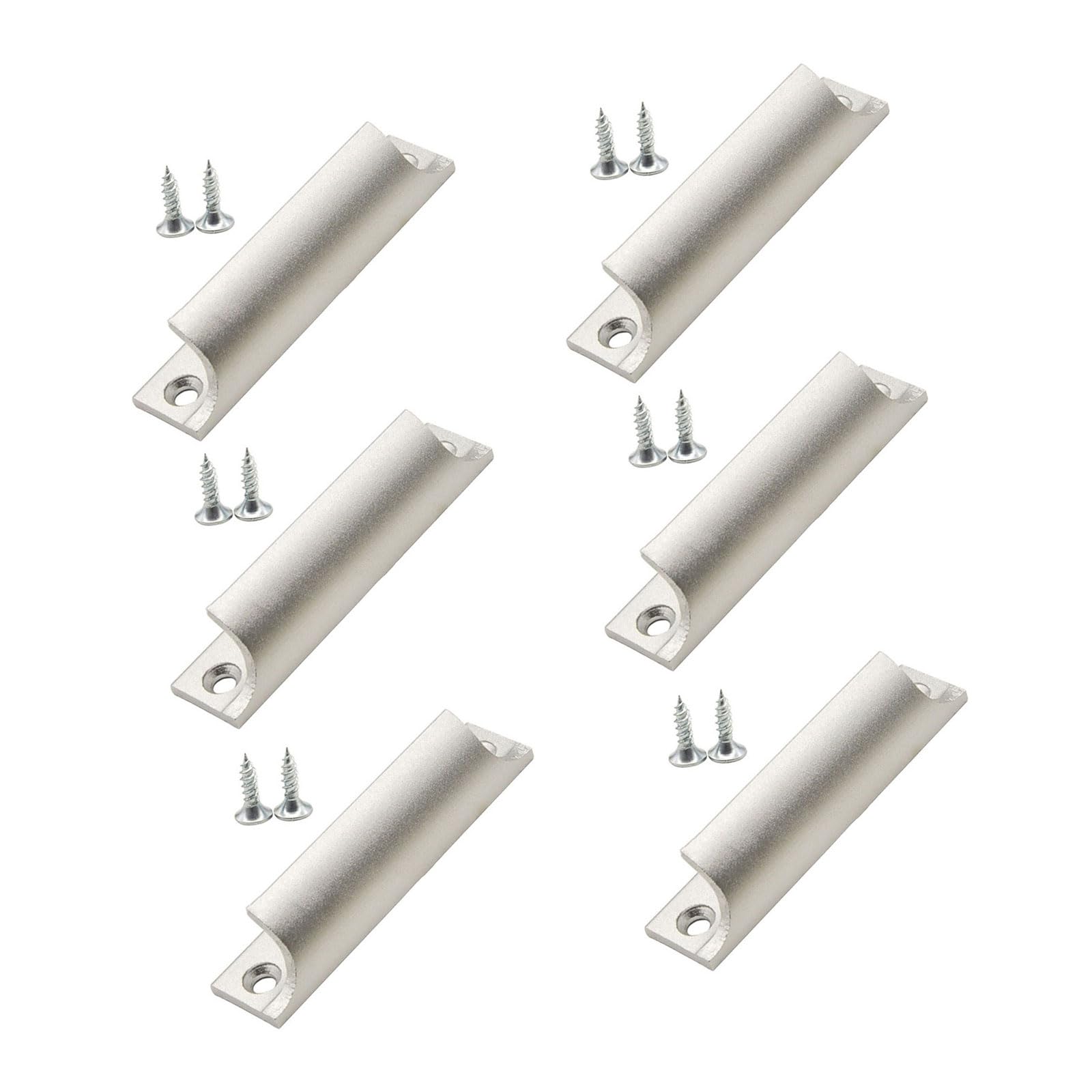 Tertioi Silver 6 Drawer Pulls 3" Aluminum Handles Modern Cabinet Handles Set Home Renovation Cabinet Handles For Cabinets & Wardrobe