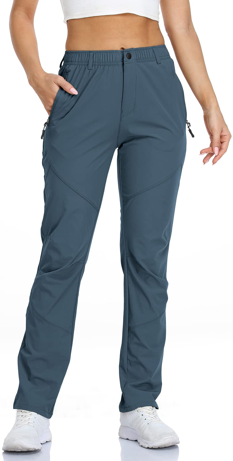 Cargo Sweatpants for Womens Golf Pants with Pockets Summer Quick Dry Lightweight Waterproof Navy Hiking Pants Medium