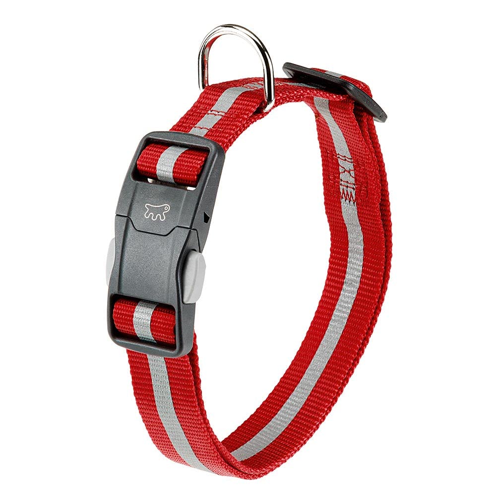 Reflective Collar for Dogs CLUB REFLEX C15/44 in Nylon with Magnetic Buckle, Ideal for Evening Walks