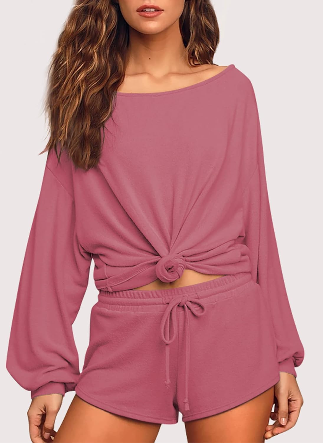 Lingswallow Sweatsuits for Women Two Piece Outfits Set Oversized Tops