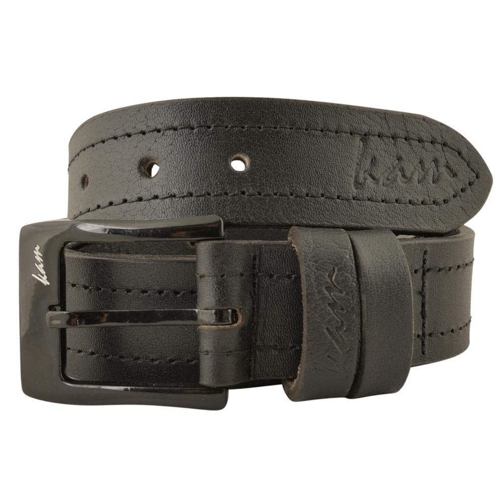KAM Jeanswear Men's Leather Stitch Belt - Black - 64-66