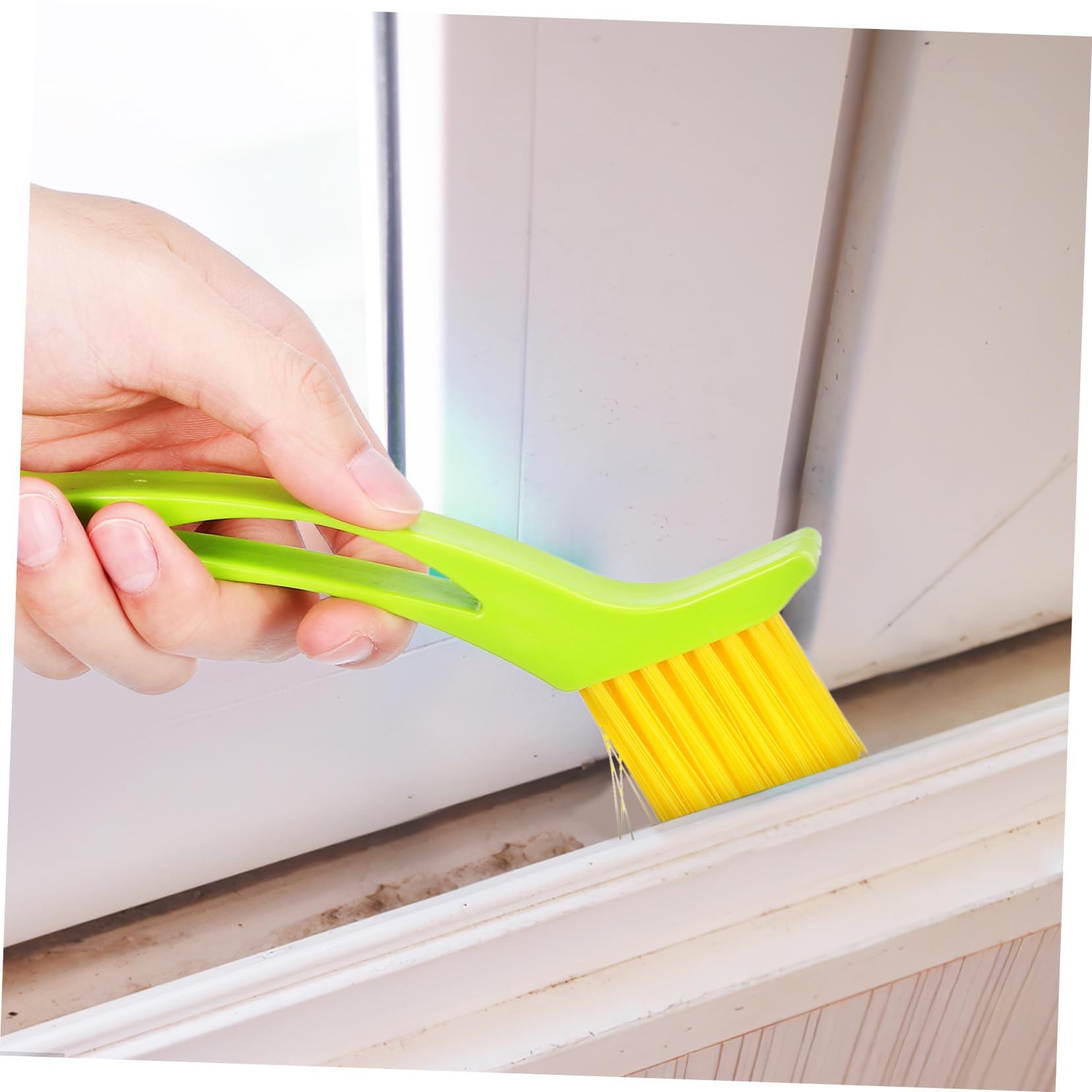 Cepillo Ranuras Ventanas y Cepillo para Fregar Grietas, de PP Mango Ergonómico, Duradero y Portátil para Limpieza del Hogar