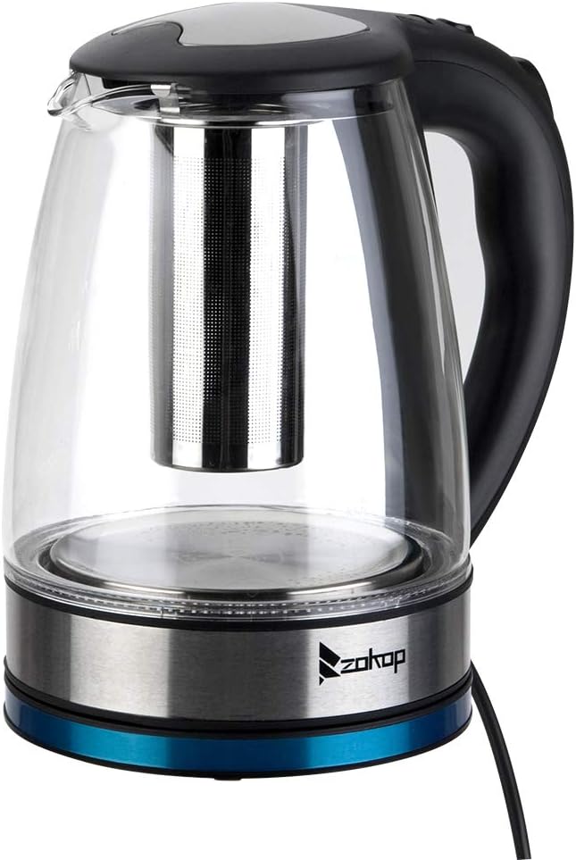 Ochine Electric Kettle Stainless Steel Tea Kettle Coffee Kettle Cordless Hot Water Boiler Heater 1500W Fast Boil with Led Light, Auto Shut-Off and Boil-Dry Protection (Ship from USA)