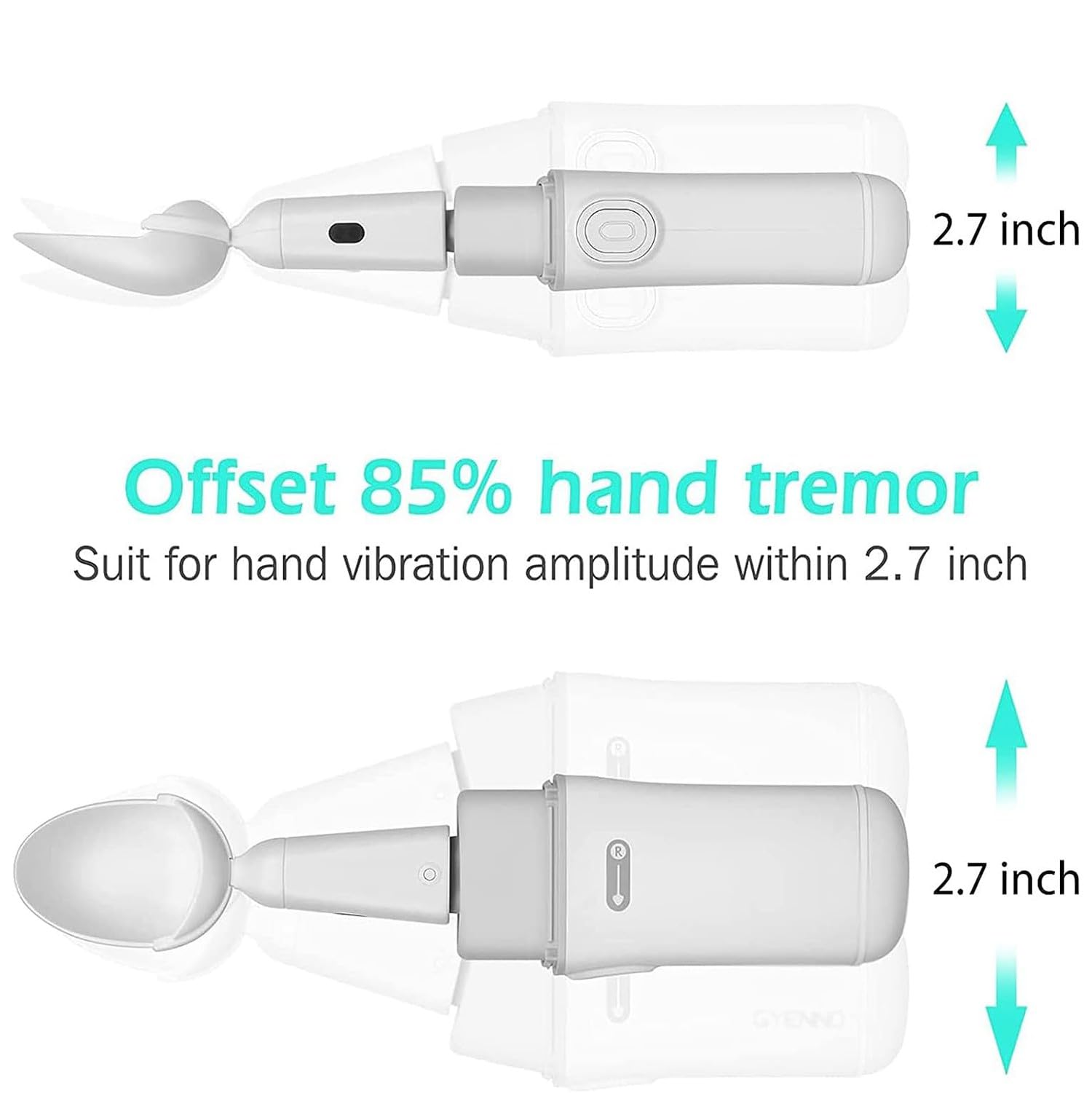 Cuchara Parkinson para Temblores De Manos, Cuchara Y Tenedor Estables Partibles con Kit De Elevación Inteligente Autoestabilizador para Pacientes con Artritis, Ancianos