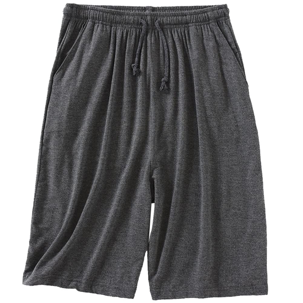 Simiduneur Men's Grey 3 Pyjama Shorts Comfy Model Nightwear Super Soft Lounge Wear Shorts Pyjama Bottoms,,8Xl