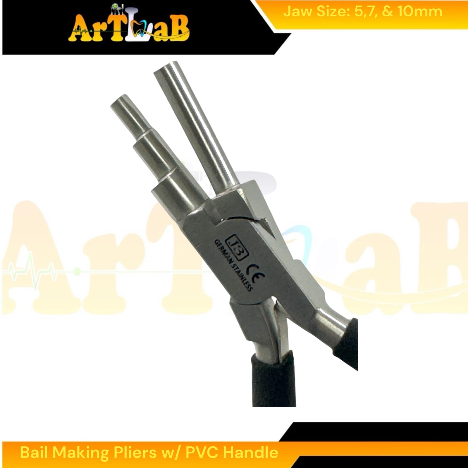 Bail Making Pliers for Making Constant Small Loops 5mm 7mm and 10mm, PVC Non-Slip Grip, Wire Wrapper Jewelry Making Pliers | German Stainless Steel