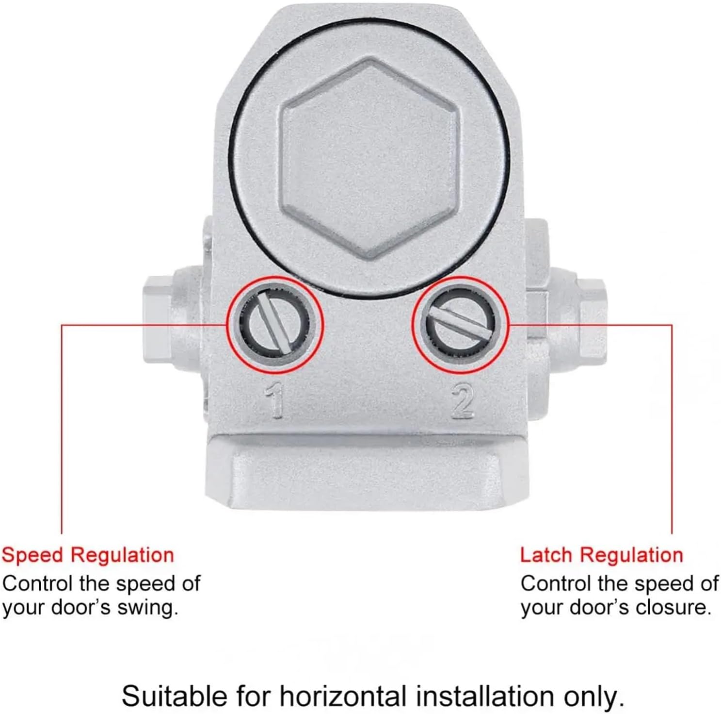 Aluminum Alloy Automatic Door Closer Fire-Proof Residential Door Hydraulic Auto Door Closer Heavy Duty Large for 25 to 80kg Door 1Pcs(Positioning 30-60kg)