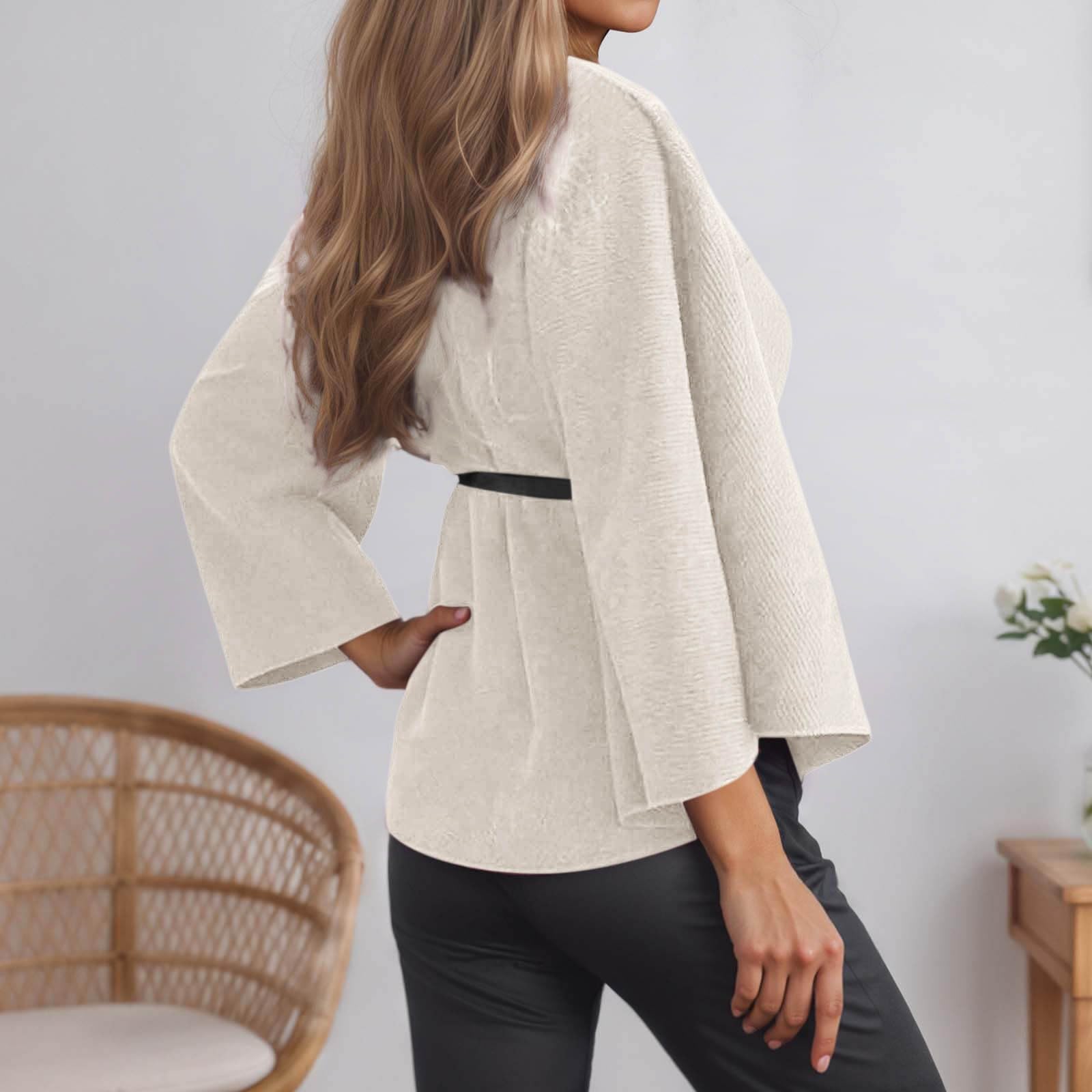 Genérico Abrigo de invierno grande con cinturón gabardina de moda lisa para clima frío, perfecto para uso diario de oficina o vacaciones