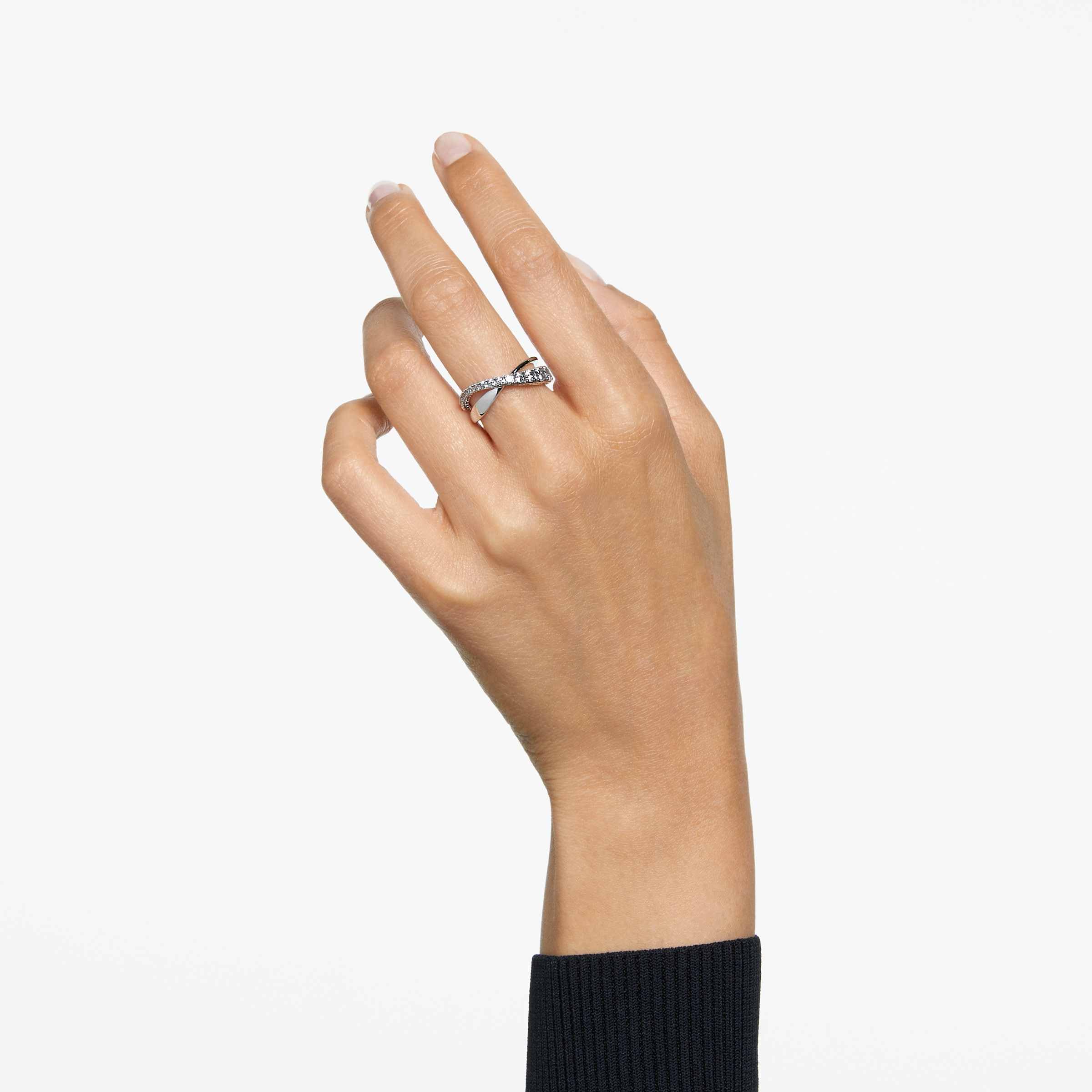 Swarovski Hyperbola Collezione bague, blanc, plaqué rhodium