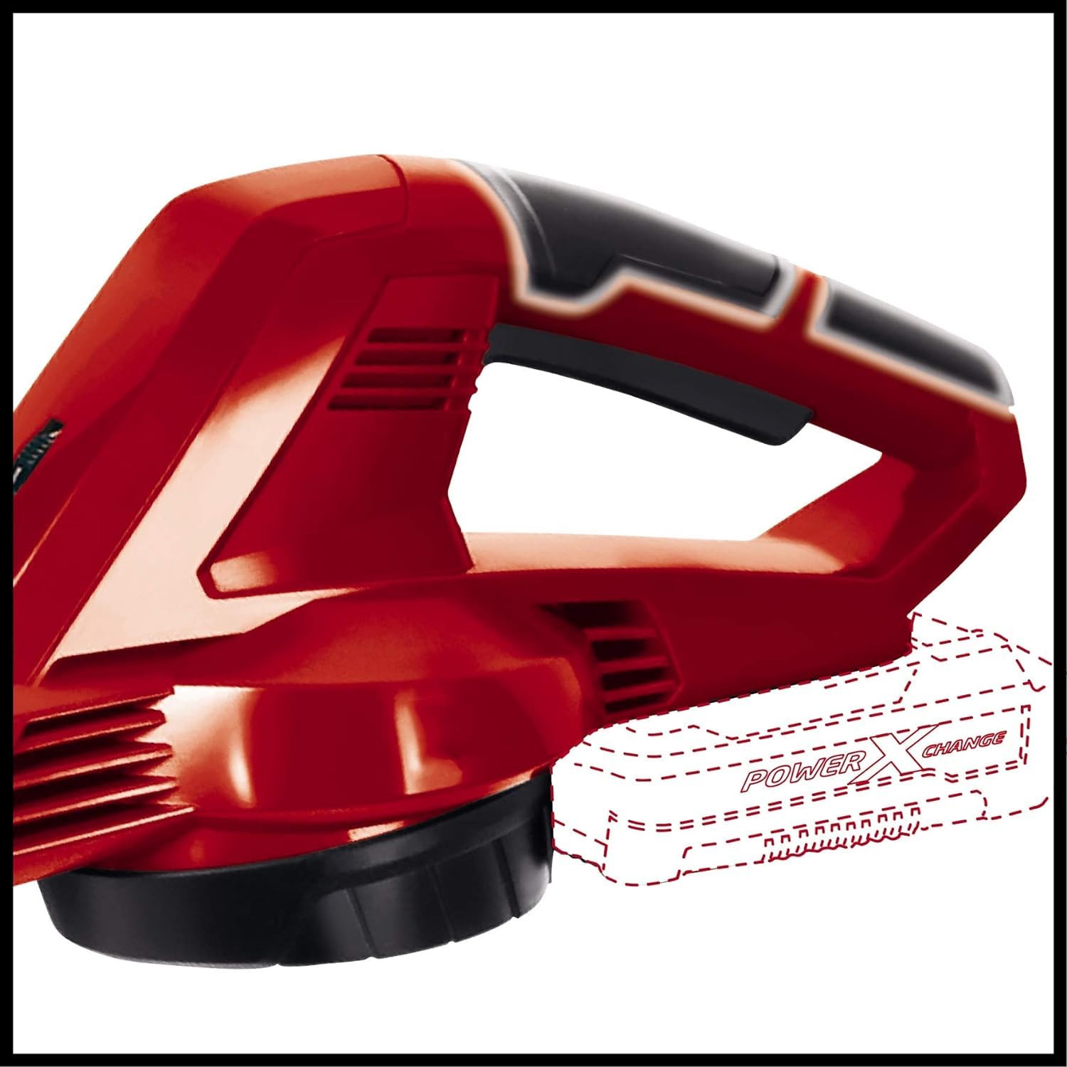 Einhell Soplador de Hojas con tecnología Power X Change 18 V, Flujo de Aire de 210 km/h, soplado, Color Negro/Rojo, Sin batería ni Cargador