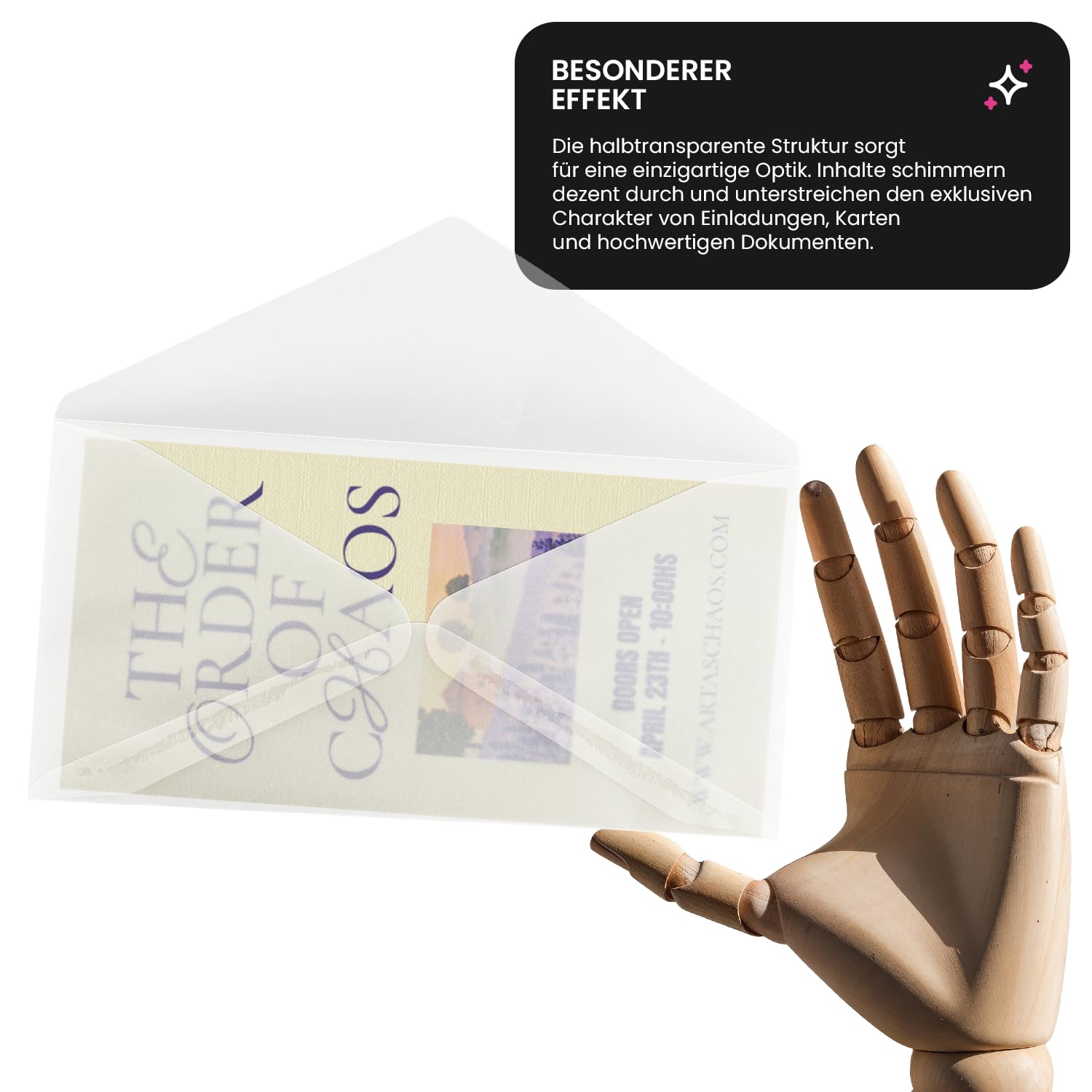 Netuno 100 buste lettere traslucide DL 11x22 cm raffinate, eleganti e belle
