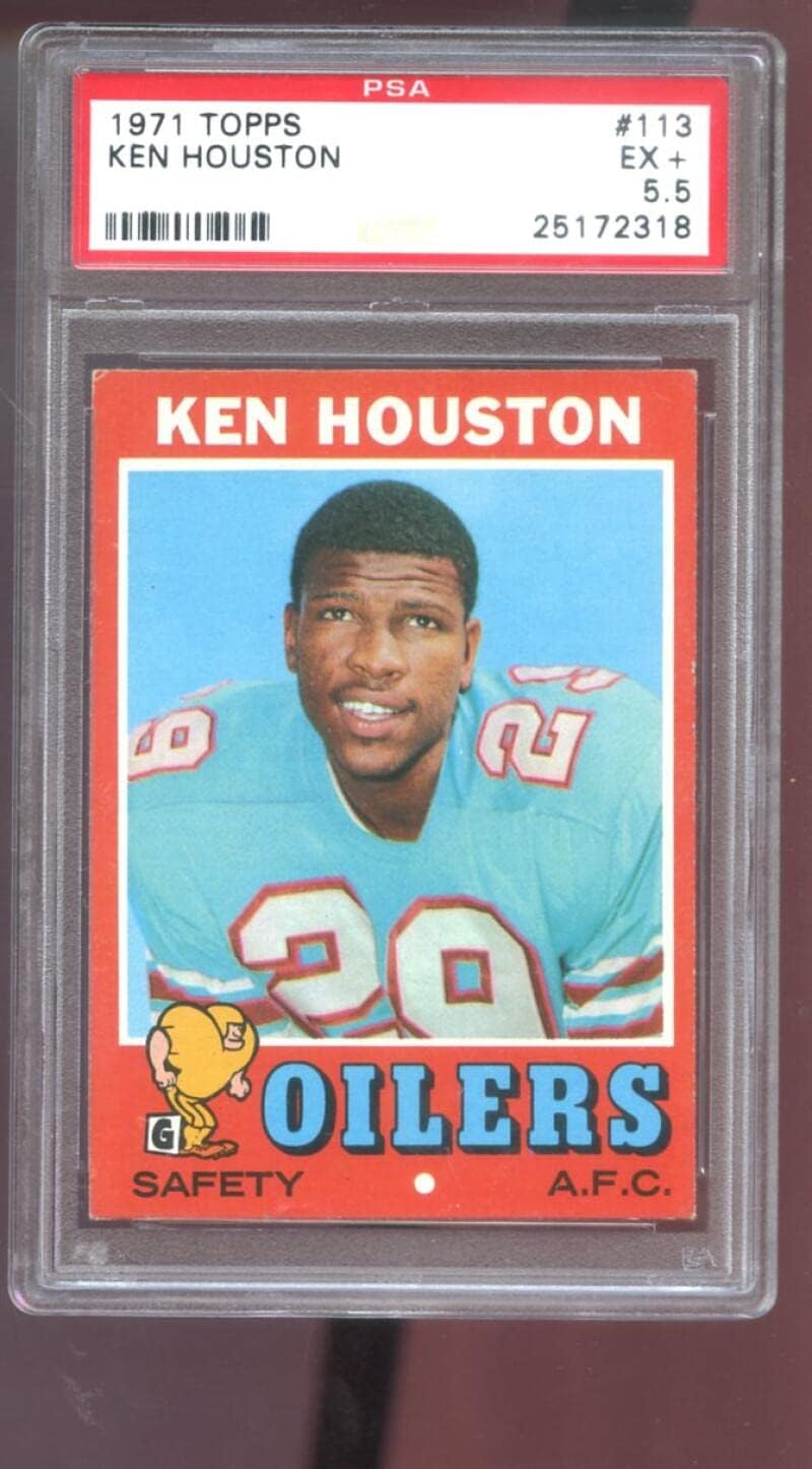 1971 Topps #113 Ken Houston ROOKIE RC PSA 5.5 Graded Football Card Houston Oiler