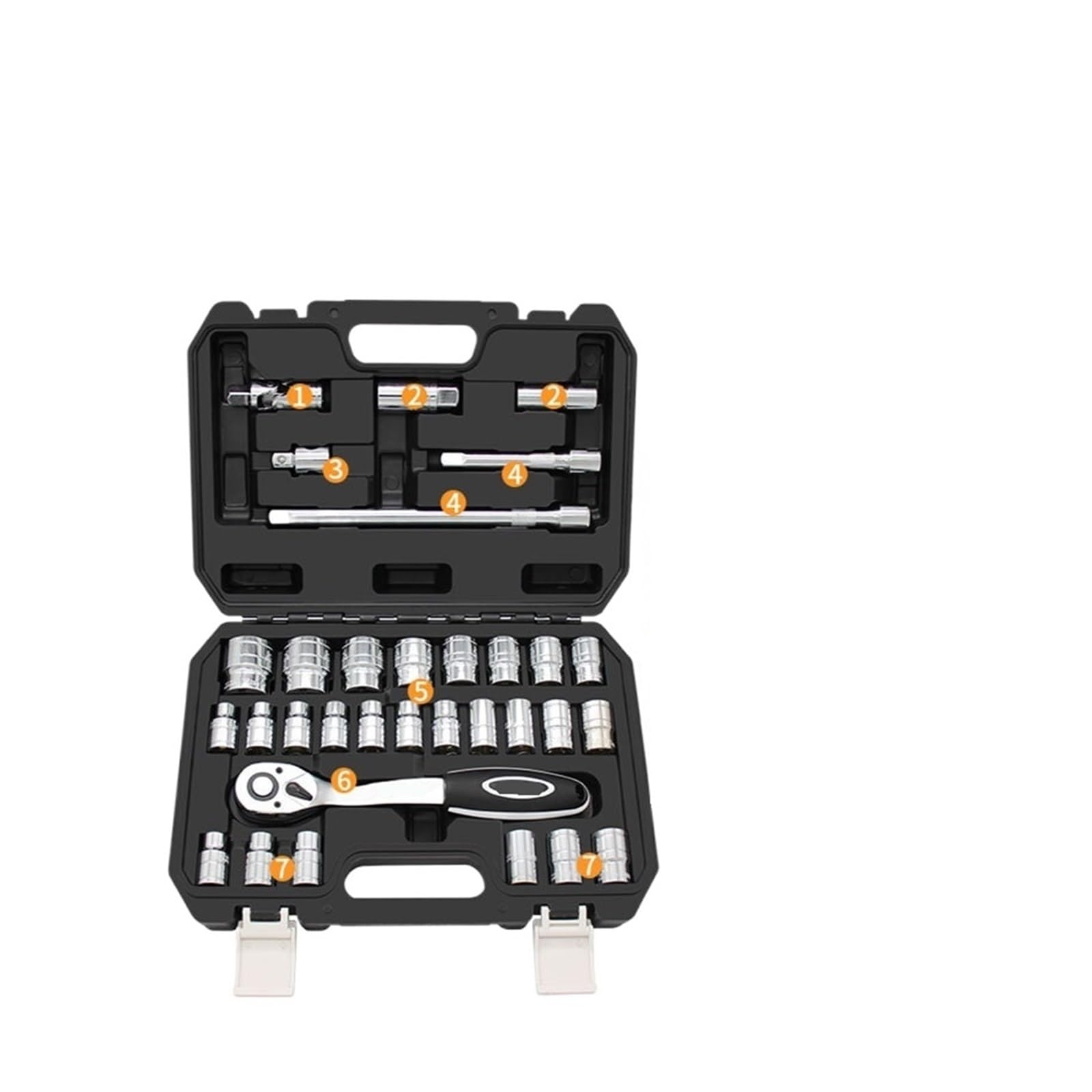 Boîte à outils combinée à manchon multifonction et kit de réparation automobile 32 pièces