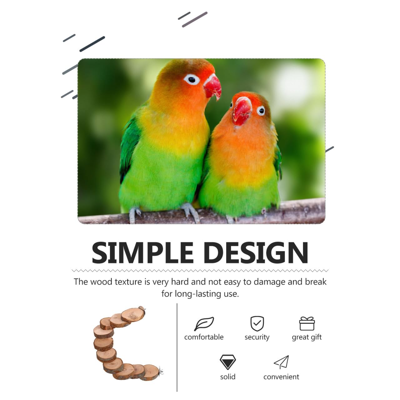Balacoo Parrot Ladder, Bird Platform Perch, Hamster Platform, Parakeet Cage Toy, Bird Cage Natural Wood Ladder, Standing Perch (10 Steps) - image 5