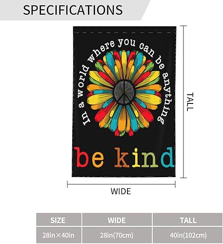Miniatura 4 de En Un Mundo Donde Puedes Ser Cualquier Cosa, Sé Amable Bandera de Jardín 28 X 40 Pulgadas Paz Floral Mini Bandera de Patio Banderas de Casa de Doble