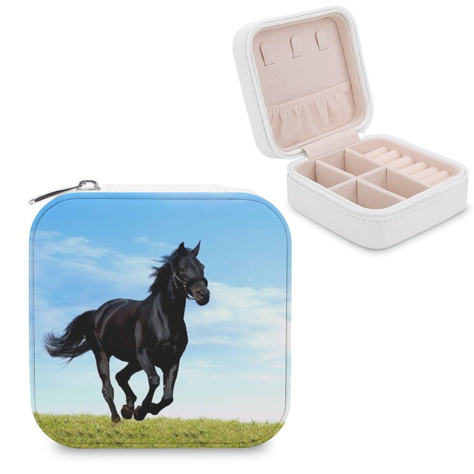 CUTJMDNGH Arabian Horse Jewelry Box for Women Jewellery Case Organizer Storage Boxes Craft