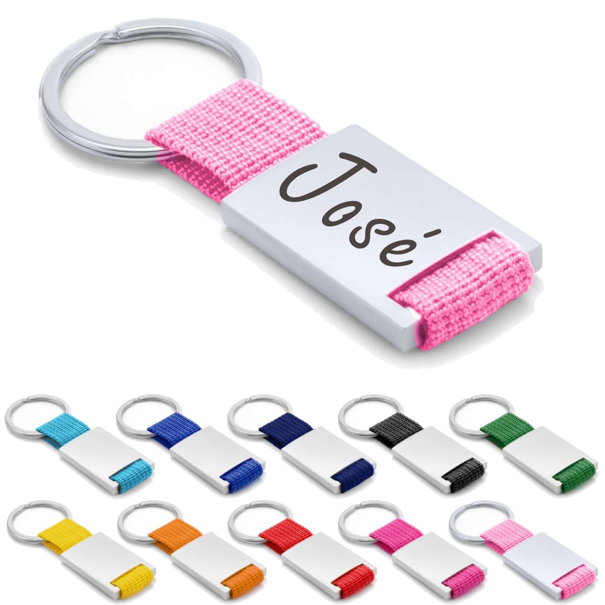 ibera gifts - Llavero personalizado Metal/Tela - Regalos originales personalizados Mujer, Hombre, Parejas, Novios, Amig…