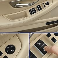 Vista 4 de Panel de reposabrazos para interruptor de ventana, color beige, kit de cubierta de repuesto para BMW Serie 5 2010-2016 520 523 525 528 530