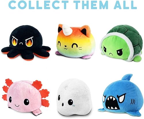 Miniatura 3 de TeeTurtle - El tiburón reversible original + peluche de narval - Azul - Bonitos animales de peluche sensoriales que muestran tu estado de ánimo