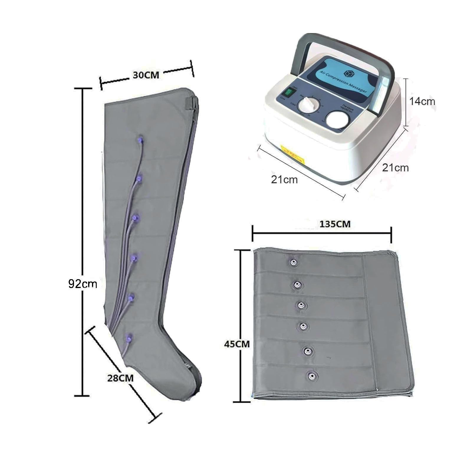 Pressoterapia Linfodrenaggio Total︱ Body Pressoterapia Gambe e Pancia Macchina per Pressoterapia a Casa︱ 6 cavità d'Aria Linfodrenaggio Braccia Macchinario Pressoterapia Professionale