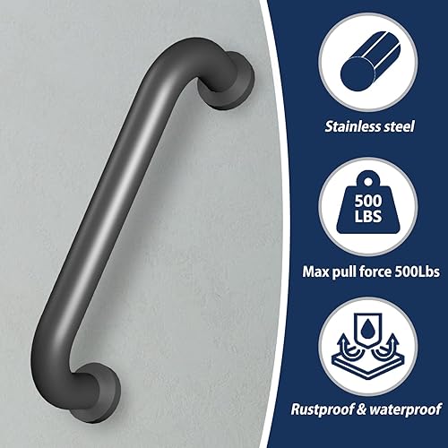 Miniatura 10 de Barandilla de mano de 12 pulgadas para escaleras, barra de mango de seguridad, barra de hierro para exteriores, barandilla de seguridad para