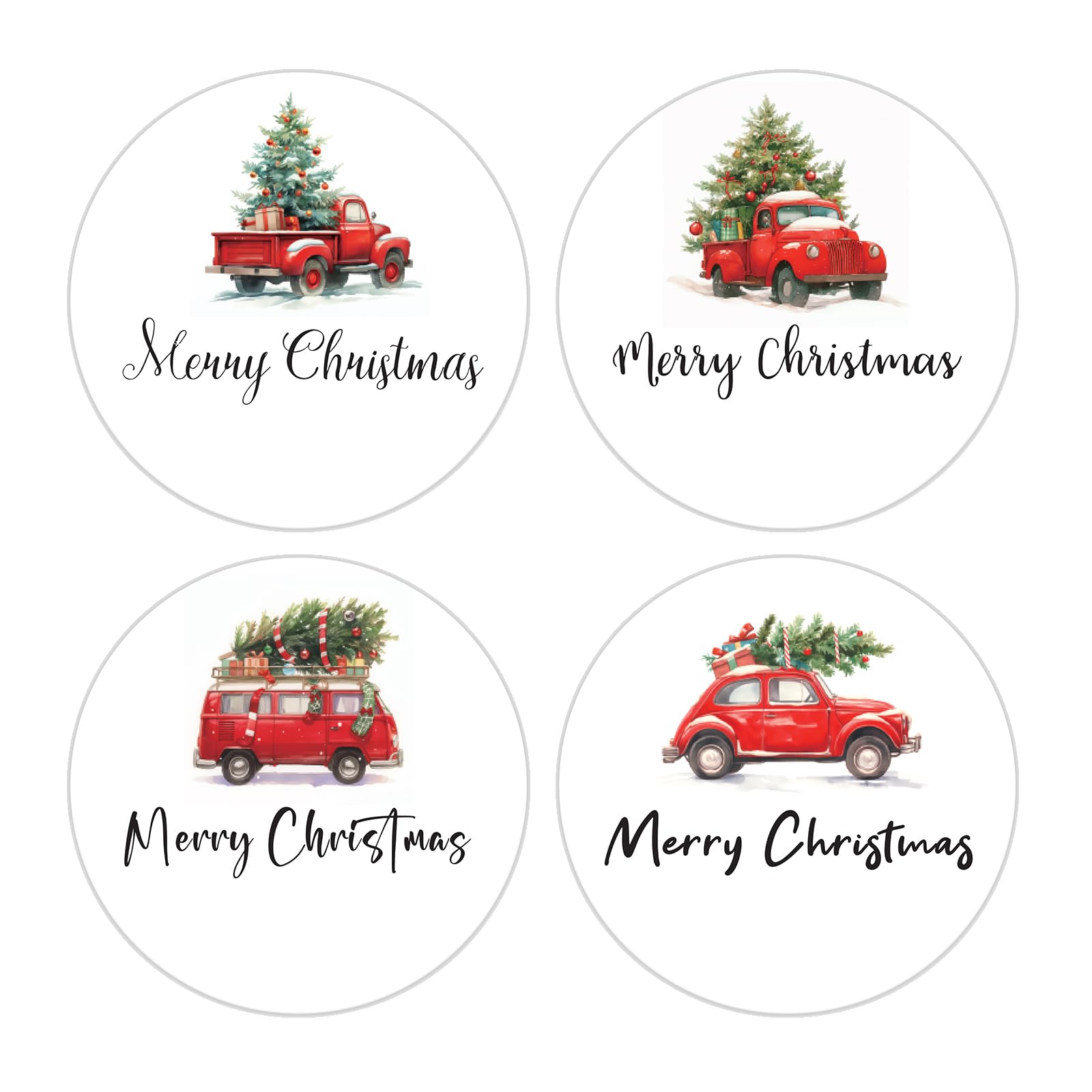 jijAcraft Merry Christmas Stickers - 120Pcs Holiday Gift Stickers, 2Inch Round Christmas Tree Envelope Seals, Winter Gift Labels Set for Xmas Party
