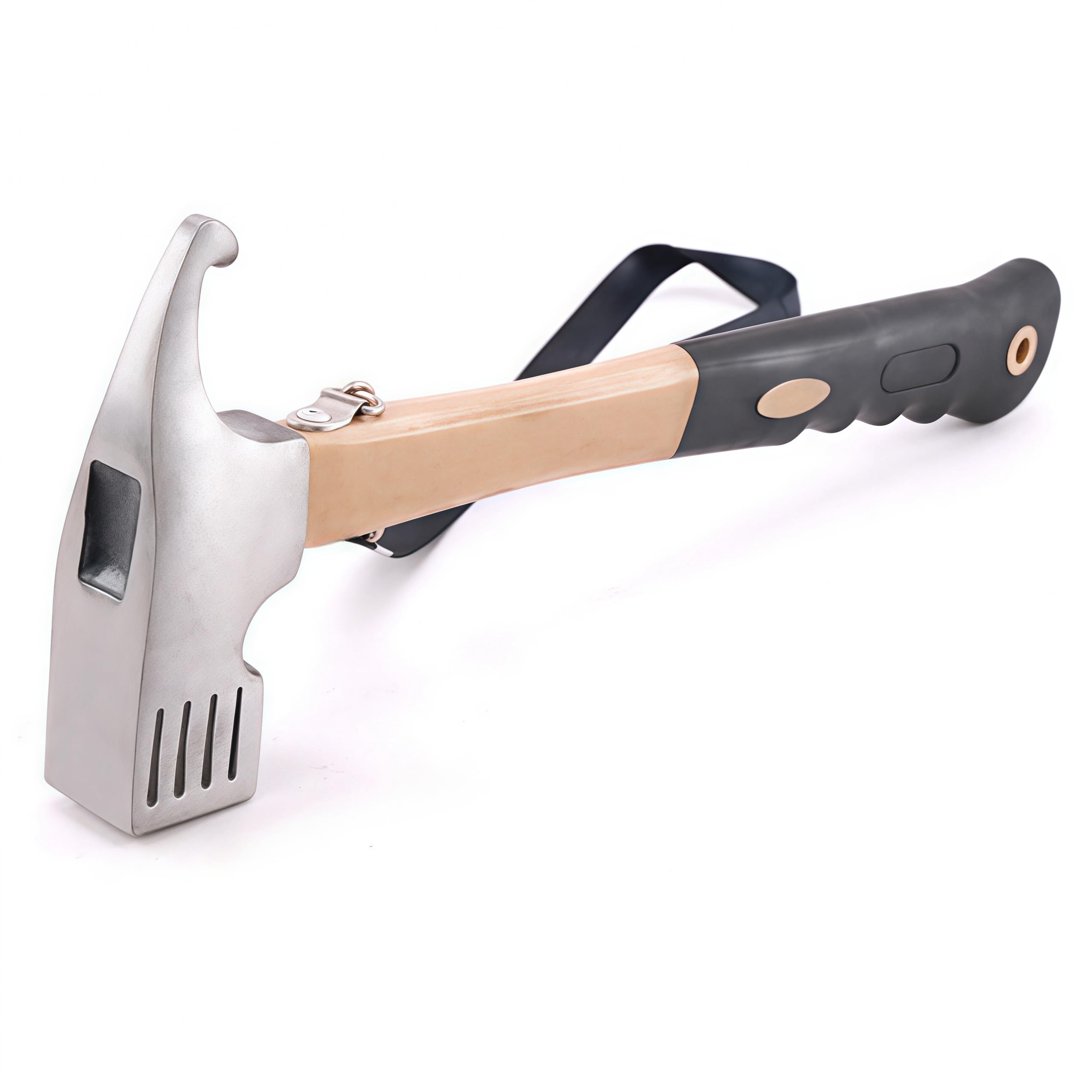 Camping Hammer Camping Mallet Tent Peg Puller, 12" high Carbon Steel Tent Hammer, Multifunction Outdoor Tent Stake Peg Mallet, Camping Hammer Heavy Duty, With Holding Stra (Khaki)