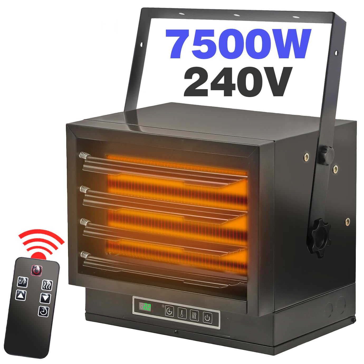 Ceiling Mount Heater 4800W Electric Garage Heater - Ceiling/Wall Mount With Remote & Timer Ceiling Mount Shop Heater