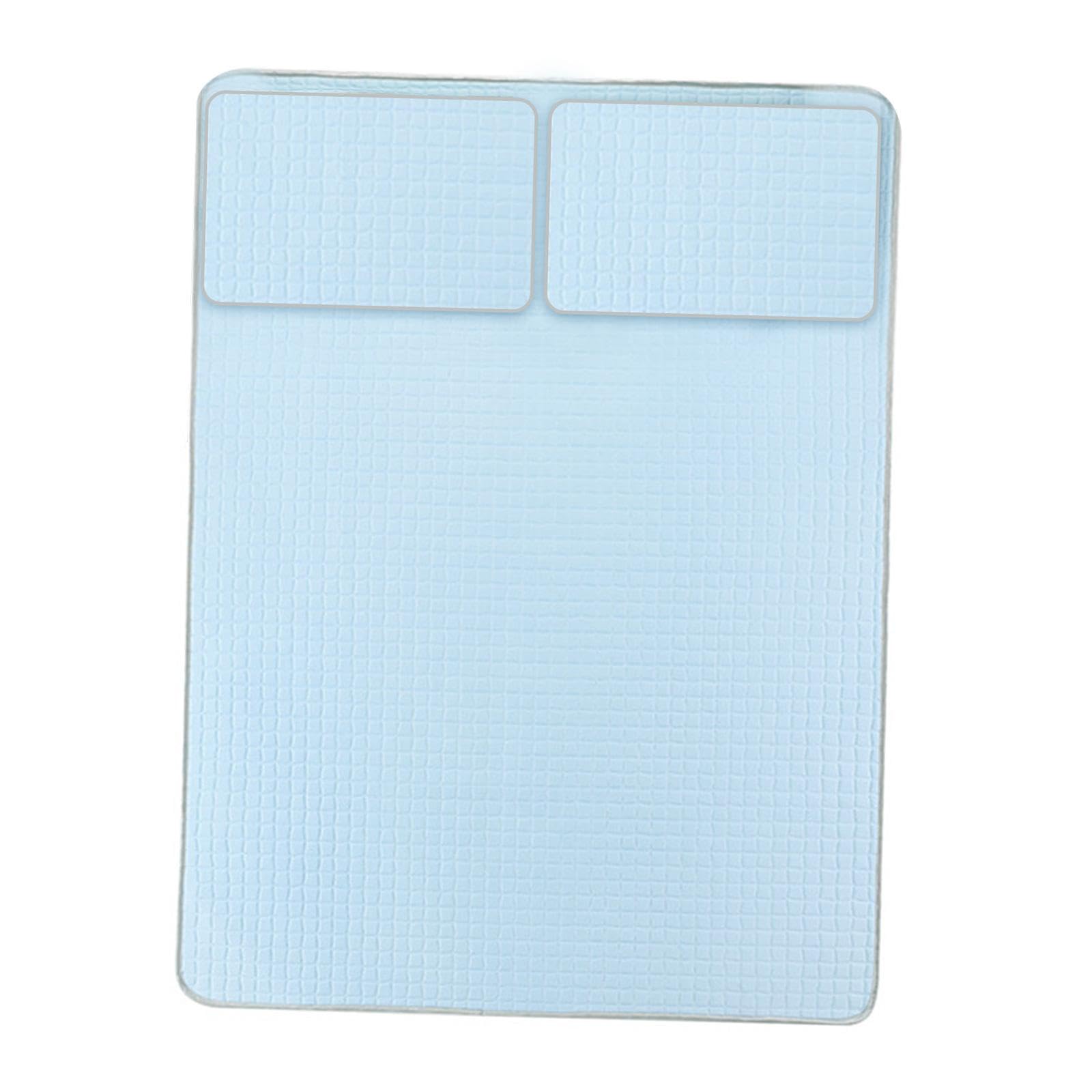CALANDIS™ Cooling Mattress Pad Soft Sleeping Mat Cool Mat Cooling Fitted Sheets Blue 1.8mx2.0m | Mattress Pads & Beds | Bedding-image-14