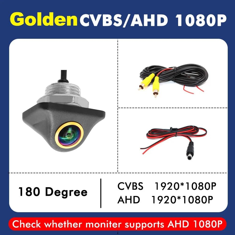 Cámara Trasera Camara Cámara de visión Trasera 4K 1080P HD para Coche, Cable de 2 Pines, Impermeable, visión Nocturna(AHD 1080P)