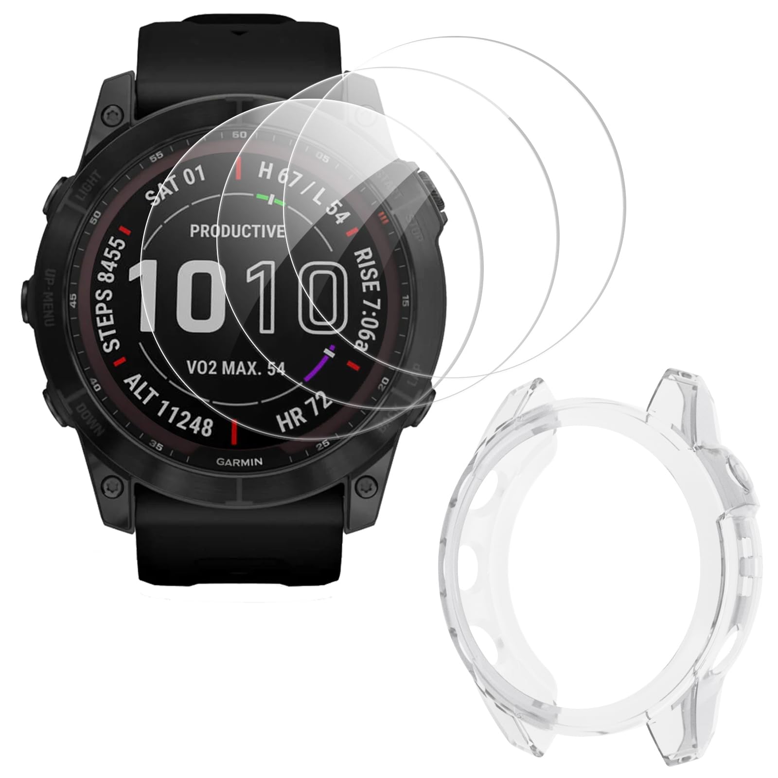 3X Protector De Pantalla Para Garmin Fenix 5 47mm / Fenix 5 Plus 47mm, Cristal Vidrio Templado Premium Reloj SmartWatch