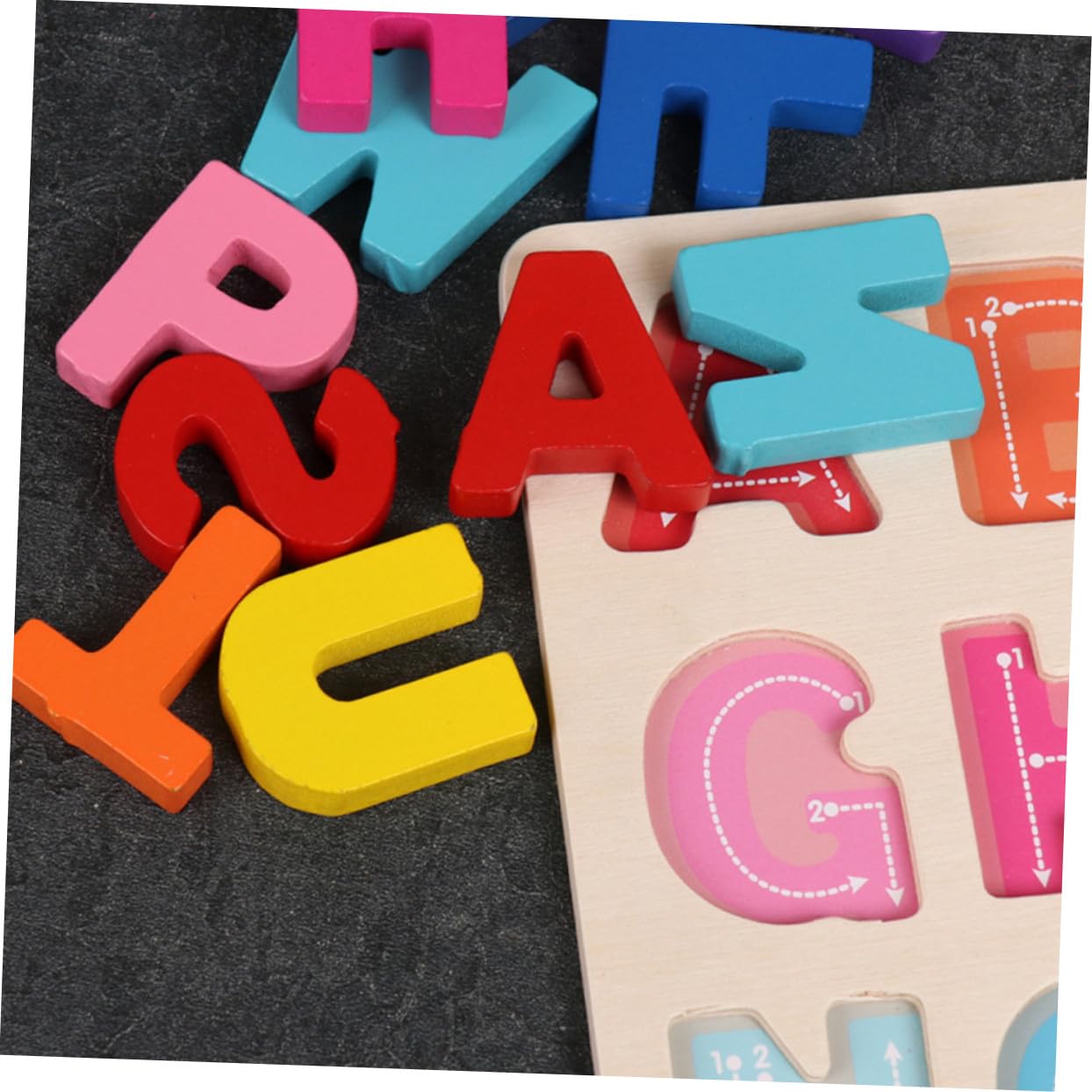 Puzzle Alfabetico e Numerico in Legno, Set 1 per Bambini | Gioco Educativo di Abbinamento, Bordi Arrotondati senza Bave, Sviluppo Cognitivo e Riconoscimento